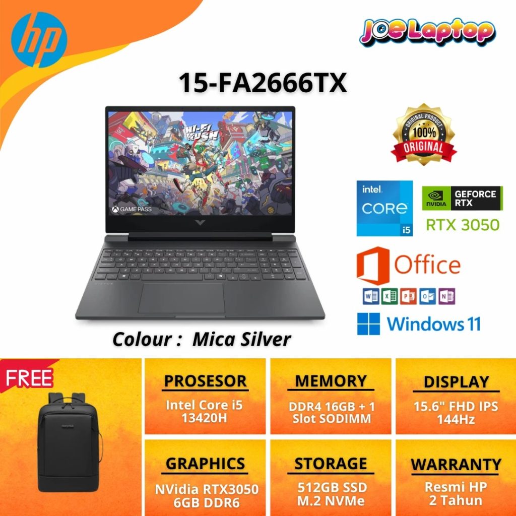 HP Victus Laptop 15-FA2666TX Mica Silver i5 13420H