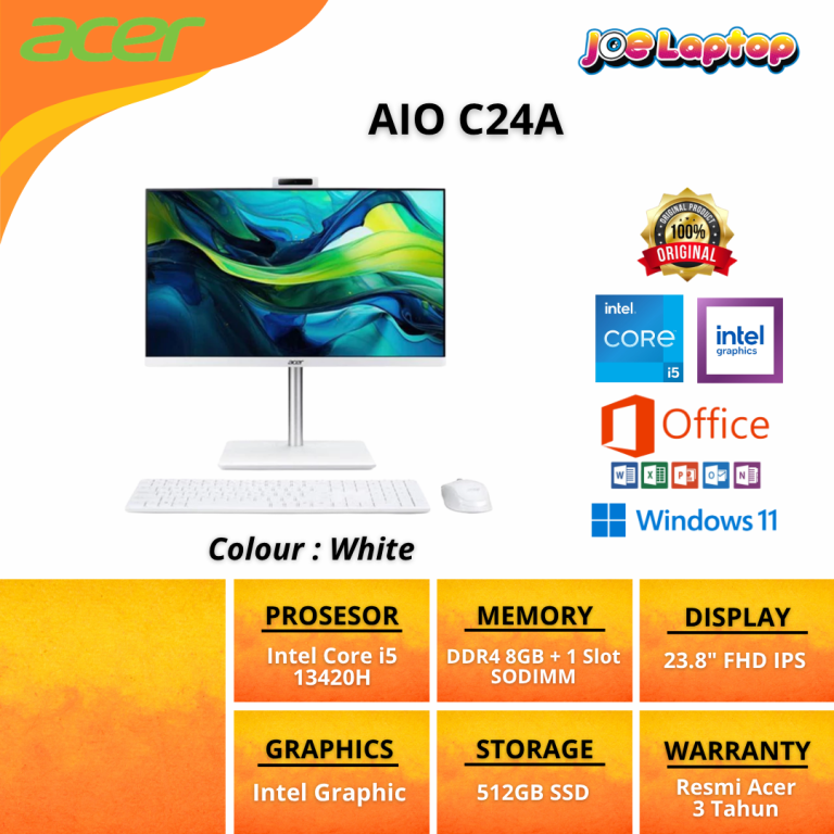 Acer AIO C24A White i5 13420H Win11 OHS
