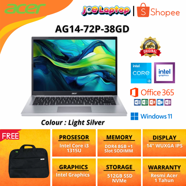 Acer Aspire Go AG14-72P-38GD Light Silver i3 1315U Win11 OHS