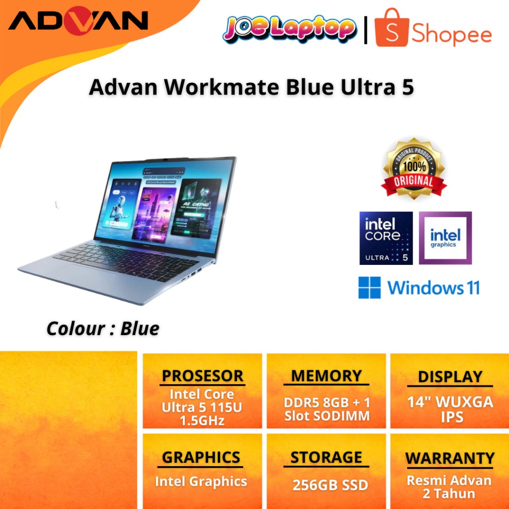 Advan Workmate Blue Ultra 5 115U Win11